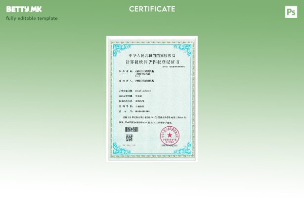 Шаблон за сертификат за компјутерски софтвер во Кина во модерен стил